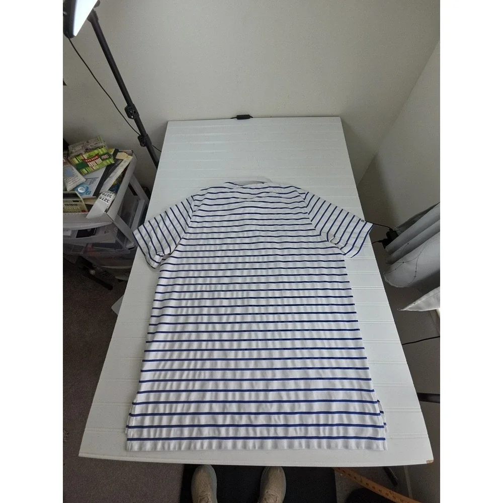 RLX Ralph‎ Lauren Polo Shirt Mens XL White BLUE Stripe Golf Performance Stretch